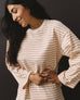 Women's Relaxed Cotton Long Sleeve - Striped - Cork Stripe